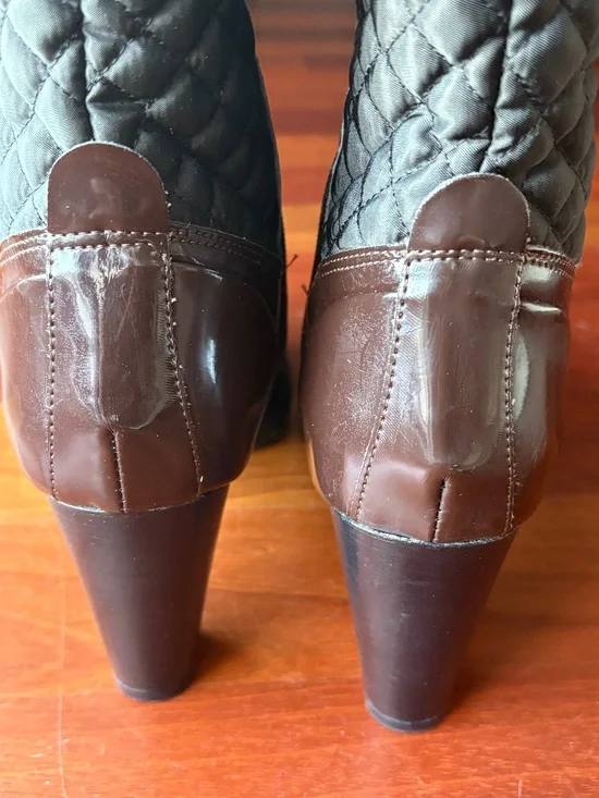 Andre Assous Brown Quilted Patent Leather Winter Mid-Calf Boots - NWT - Picture 3 of 11